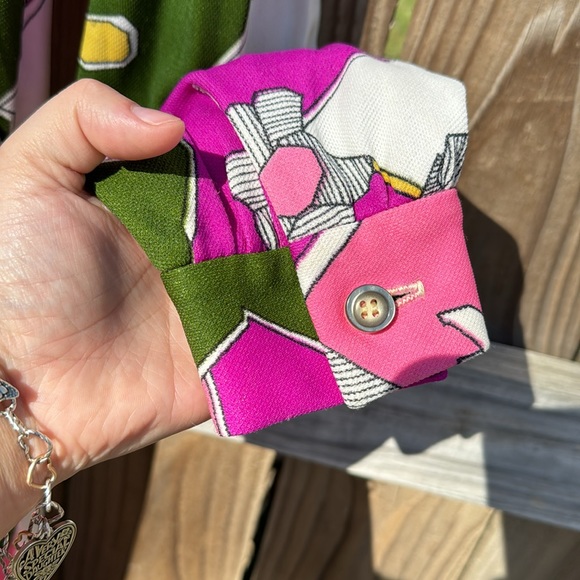 Vintage Flower Power Preppy Belted Dress - Picture 6 of 7